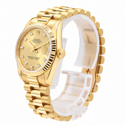 Rolex Datejust 31MM 68278 18K YG Factory Diamond Dial Watch
